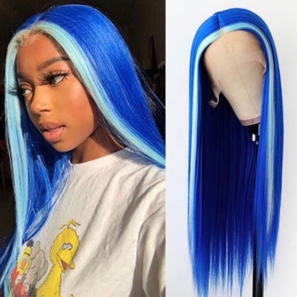 - 💫 22” BLUE ombré face framingstraight lace front wig *NEW*